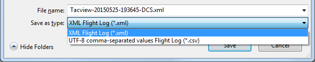 Flight log format