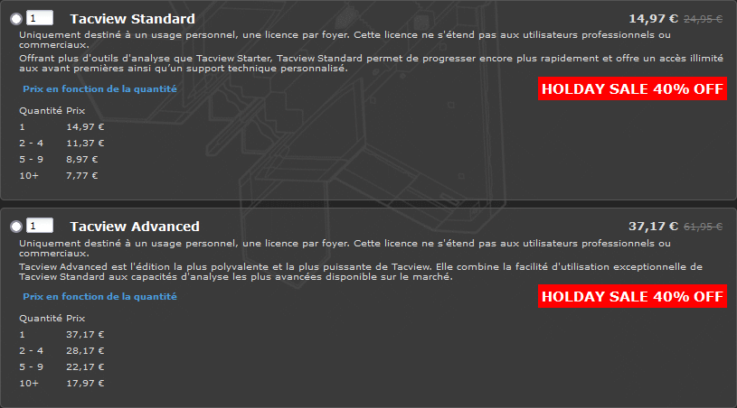 Solde des fêtes : -40% sur toutes les licences de Tacview du 22 décembre au 5 janvier !