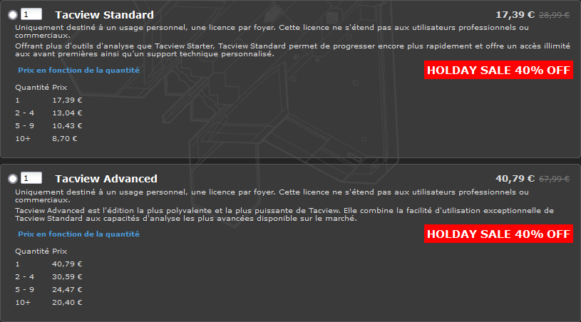 Solde des fêtes : -40% sur Tacview Standard and Tacview Advanced du 21 décembre au 4 janvier !